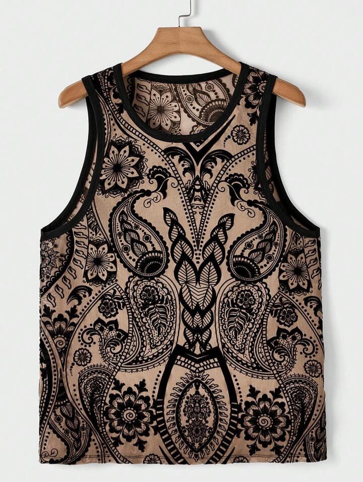 Bonga Boys men's paisley printed round neck tank top